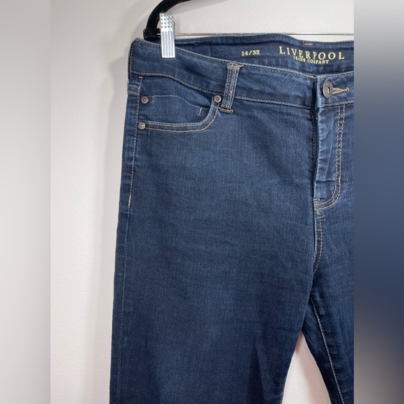 Liverpool Dark Blue Denim Abby Jeans Medium Rise Size 14/32 - Picture 5 of 11